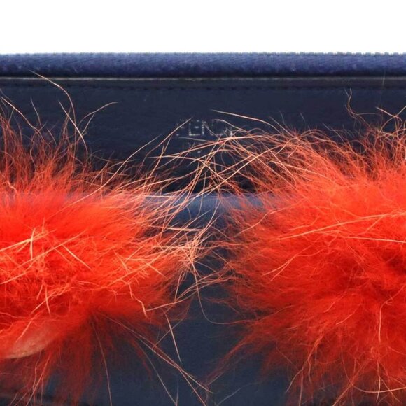 Auth FENDI Bugs Monster Crossbody Shoulder Bag Navy/Red Leather/Fur - h30835a - Picture 13 of 16